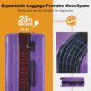 2 Piece Luggage Set With Bags Expanable Spinner Wheels ABS Lightweight Suitcase With Tsa Lock 20" / 28" - Purple - Image 5