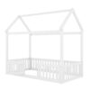 Wood House Bed With Fence And Door - White - Image 7