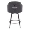 Dahlia - Contemporary Fixed Height Counter Stool With Round Footrest (Set of 2) - Matte Black / Gray / Chrome - Image 5