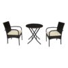 Outdoor Wicker Bistro Set With 2 Chairs - Brown Multi - Image 5