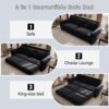 King Pull Out Sofa Bed, Chesterfield Sofa, 3 In 1 Velvet Convertible Sleeper Sofa With Nailhead Trim & Rolled Arm Multifunctional Sofa Bed For Living Room - Black - Image 9
