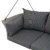 2 Person Hanging Seat, Rattan Woven Swing Chair, Porch Swing With Ropes - Gray / Cushion - Image 9