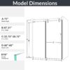 Frameless Single Sliding Shower Door With Bypass Design Clear Tempered Glass - Brushed Nickel - Image 3