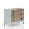 King Panel Bedroom Set With 3 Drawer Nightstand, Casual Dresser, Cane Mirror, 3 Drawer Cane Front Chest And Bench - Sand - Image 10
