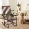 Acacia Indoor Rocking Chair, Outdoor Solid Patio Furniture New Style - Brown - Image 6
