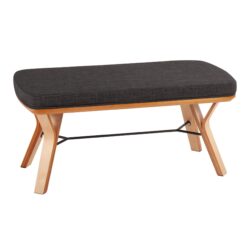 Folia - Mid-Century Modern Bench - Natural / Charcoal