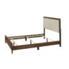 King Size Panel Bed With Fabric Upholstered Tufted Nailhead Trim Headboard - Brown - Image 5