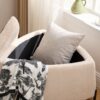 2 Piece Upholstered Storage Ottoman Set With Metal Legs Foot Stool Coffee Side Table Reversible Lid Light - Light Camel - Image 7