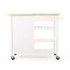 Contemporary Kitchen Cart With Wheels - White - Image 8