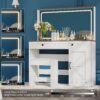 43.3" Makeup Vanity Table, Makeup Table With Large Mirror And LED Light Strip, Brightness Adjustable, Dressing Table Desk With 3 Drawers, Vanity Desk For Women (With Stool) - White - Image 5