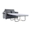 Twin Size Sofa Bed Sleeper Sofa Loveseat Sofa With Foldable Mattress, USB Ports, Side Table & Storage Pocket - Gray - Image 10