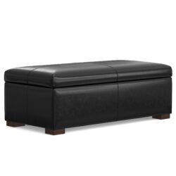 Gabbie - Rectangular Storage Ottoman - Black