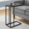 Accent Table, C - Shaped Contemporary Stylish - Gray - Image 2