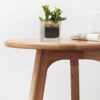 Round Small End Table, Side Table For Bedroom & Balcony - Natural - Image 2