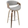 Curvini - Mid-Century Modern Fixed Height Barstool With Swivel (Set of 2) - Gray - Image 3