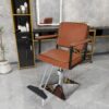 Classic Barber Chair, Styling Salon Chair With Hydraulic Pump Swivel Barber Chair, For Beauty Salon Spa Equipment - Brown - Image 2
