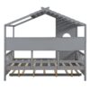 Full Size House Bed With Trundle, Modern Design For Kids With Storage Shlef - Gray - Image 6