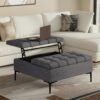 Laura - Lift Top Storage Ottoman - Gray - Image 5