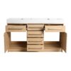 Original 60" Freestanding Bathroom Vanity With Double Resin Sink Soft Closing Doors & Drawers Plywood - Oak - Image 15