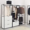 Fiona - Freestanding Walk In Wood Closet System, Metal Frame Melamine - White - Image 4