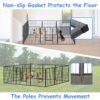 Dog Pens Outdoor Height Foldable 12 Panels Heavy Duty Portable Dog Playpen Indoor Anti Rust Exercise Dog Fence With Doors For Pets Play Pen For RV Camping Yard - Black - Image 4