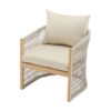 Modern Curved Aluminum Lounge Chair With Stylish Rope Weave Design And Cushioned Comfort - Beige / Natural - Image 4