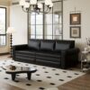 Pull Out Sofa Bed, 3 In 1 Convertible Sleeper Sofa With Nailhead Trim & Rolled Arm, Multi Functional Sofa Bed For Living Room, Bedroom, Apartment, Office - Black - Image 6