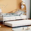 Full Size Daybed With Curved Handle Design And Twin Size Trundle - White - Image 14