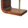 S Curve Brass Bedside Table - Dark Brown - Image 7