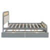 Queen Size Platform Bed With Trundle And 2 Drawers - Gray - Image 9
