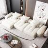 Modern Oversized Modular Sectional Sofa, Sparkling Fabric Soft Cushion Sofa With 6 Pillows, 6 Pieces Diy Combination Tufted Sofa, No Assembly Required - Beige - Image 9