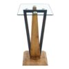 Modern Minimalist Rectangular Glass Table With Tempered Glass Top And Wood Grain Legs For Entrance And Living Room - Transparent - Image 22