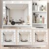 Vanity Desk With Mirror & Light, Large Drawer Three Level Storage Dresser, 3 Lighting Modes Adjustable Brightness, Bedroom Dressing Table - White - Image 6