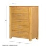 5 Drawer Dresser - Natural Wood / Brown - Image 2