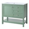 Bathroom Vanity With Undermount Sink, Free Standing Vanity Set With 2 Drawers & Soft Closing Doors, Bathroom Storage Cabinet With Feet - Green - Image 14