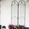 2 Pack Metal Garden Trellis For Climbing Plants Outdoor Rustproof Plant Support Rose Trellis Netting Trellis - Black - Image 8