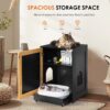 Cat Litter Box Enclosure, Hidden Cat Washroom, Kitty End Table, Litter Cabinet With Sisal Door - Black - Image 5