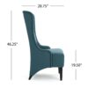 Alight - Upholstered Dining Chair With High Back And Birch Wood Legs - Teal - Image 10