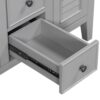 Bathroom Vanity Without Sink, Cabinet Base Only, Two Cabinets And Five Drawers, Solid Wood Frame - Gray - Image 20
