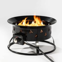 19" Propane Gas Fire Pit Table, 50000 Btu Round Steel Fire Pit For Outside Patio Deck Garden Backyard - Black