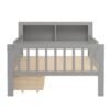 Twin Size Bed With Headboard Storage Rack, 2 Under Bed Drawers, 3 - Side Guardrails For Safety And Security - Gray - Image 16