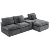 Cloud Sectional Sofa Upholstered Sofa Couch With Double-Layer Cushion And Side Pockets, Free Combined Sectional Sofa Full Compressed Sofa For Living Room - Gray - Image 18