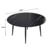 Modern Man-Made Stone Round Metal Dining Table-Position For 6 People - Black - Image 10
