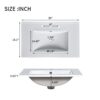 Bathroom Vanity Cabinet With Ceramic Sink Combo Set, Frame Modern Bathroom Storage Cabinet With 2 Drawers - Blue - Image 9