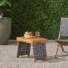 Outdoor Wooden Foldable Side Table - Teak - Image 8