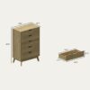 Nordica - 5 Drawer Chest With Interlock Drawer Feature Drawer Slide And Interlock Pre-Assembly, Drawer Chest For Closet Tall Dressers For Bedroom Clothes Organizer Tool - Natural Oak - Image 6