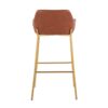 Daniella - Contemporary / Glam Fixed Height Bar Stool (Set of 2) - Gold / Camel - Image 5