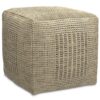 Delilah - Square Woven Pouf - Natural - Image 2