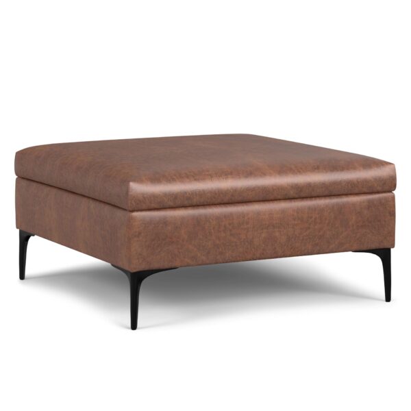 Rebecca - Coffee Table Storage Ottoman With Lift Up Lid - Brown