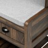 Hall Tree With 6 Hooks And Hinged Lid, Coat Hanger, Entryway Bench, Storage Bench, 3 In 1 Design, For Entrance, Hallway - Brown - Image 21